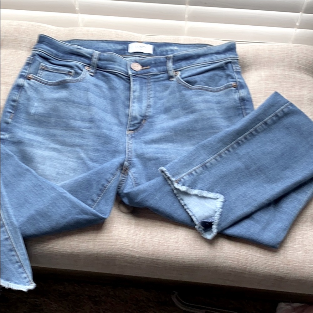 Faded denim jeans